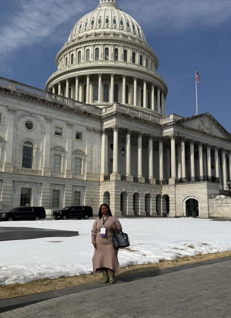 Tiffany in front of capitol building 2